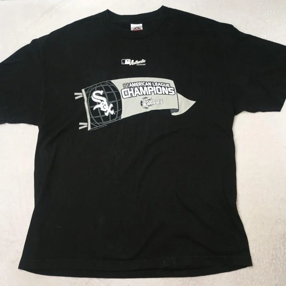 Vintage Chicago White Sox World Series Shirt Mens XL Black MLB Baseball 2005 AL